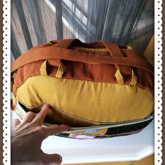 Crossbody Travel Bag for Women Canvas  Lightweight  Handmade Patchwork Design - Picture 10 of 12